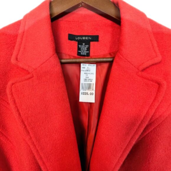 NWT Louben Canada Wool/Cashmere Orange Jacket Size 12 - Picture 4 of 9